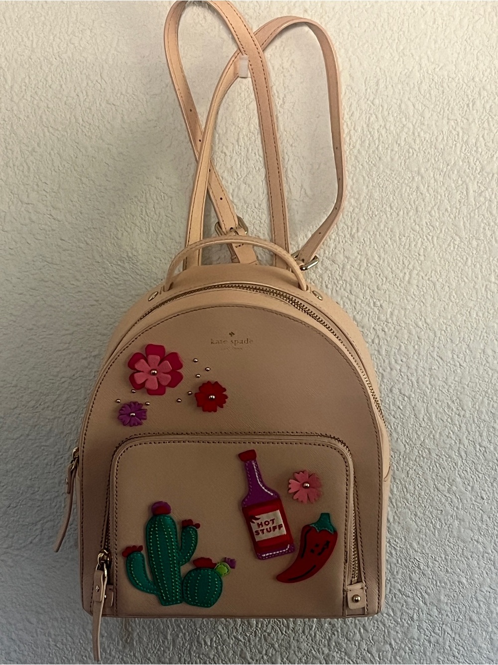 Kate Spade Cactus Tomi Hot Stuff Mini Backpack Cashew Leather